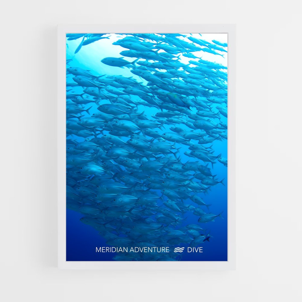 Poster École de Poissons – affiche Plongée sous-marine (vue 3)